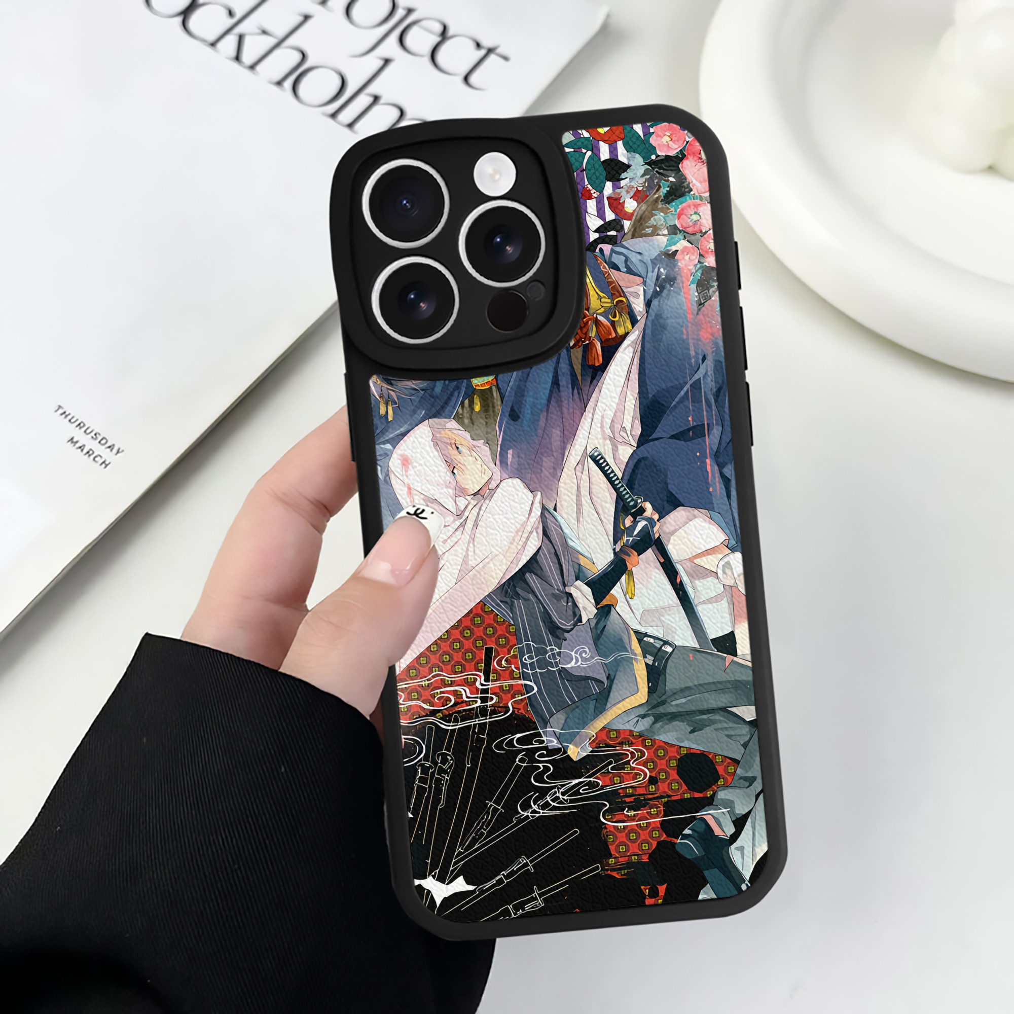（画像用） 刀剣乱舞 Touken Ranbu 【iPhone 16シリーズ対応】シリコンスマホケース（レザー調） 材質：シリコン